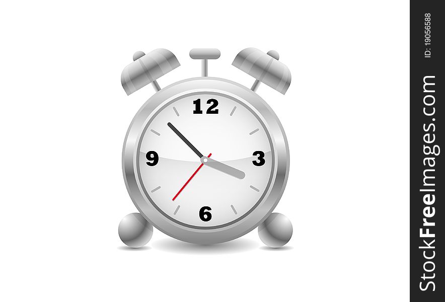 Alarm clock illustration on a white background