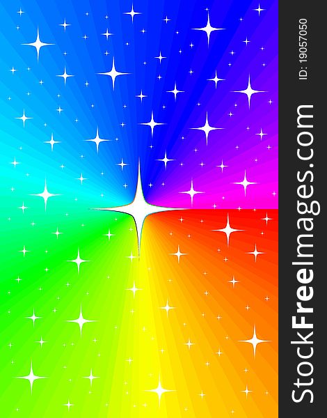 Abstract illustration rainbow colors and stars. Abstract illustration rainbow colors and stars.