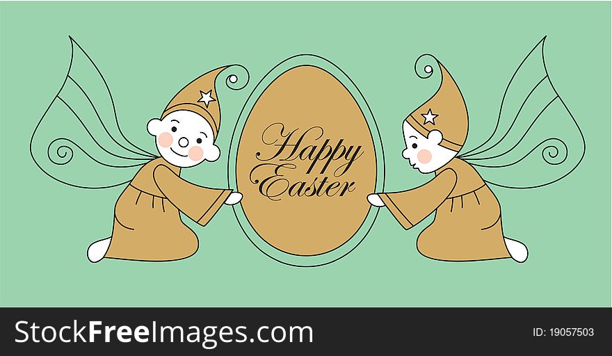 Elves with easter egg