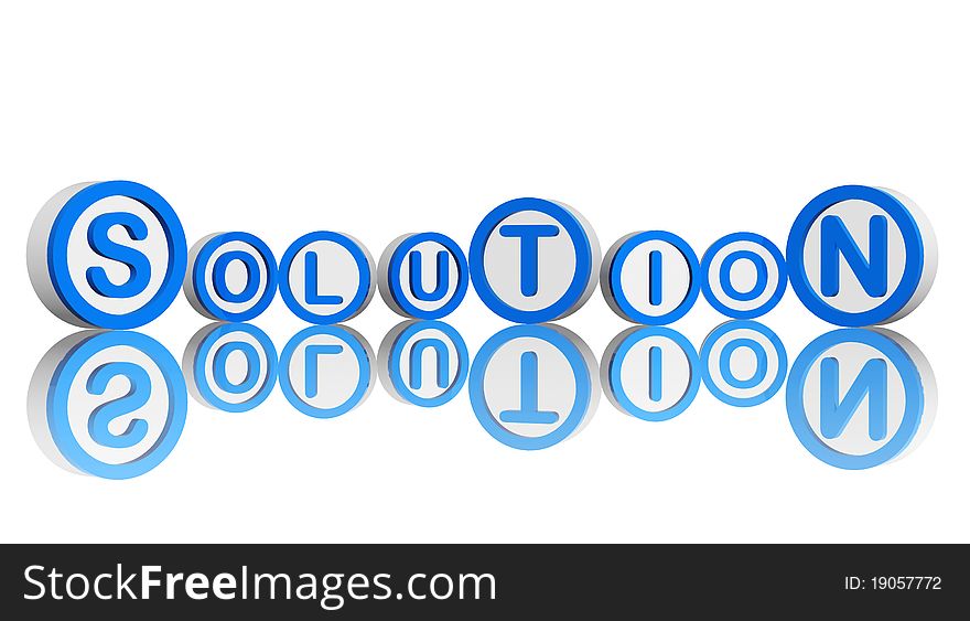 3d blue white circles with text solution