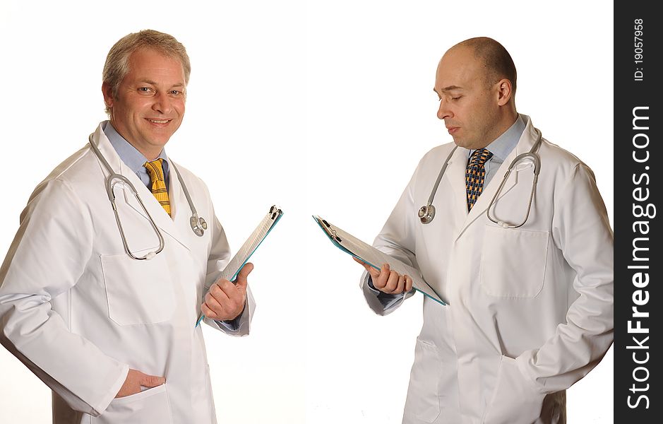 Couple of Doctors with clipboards