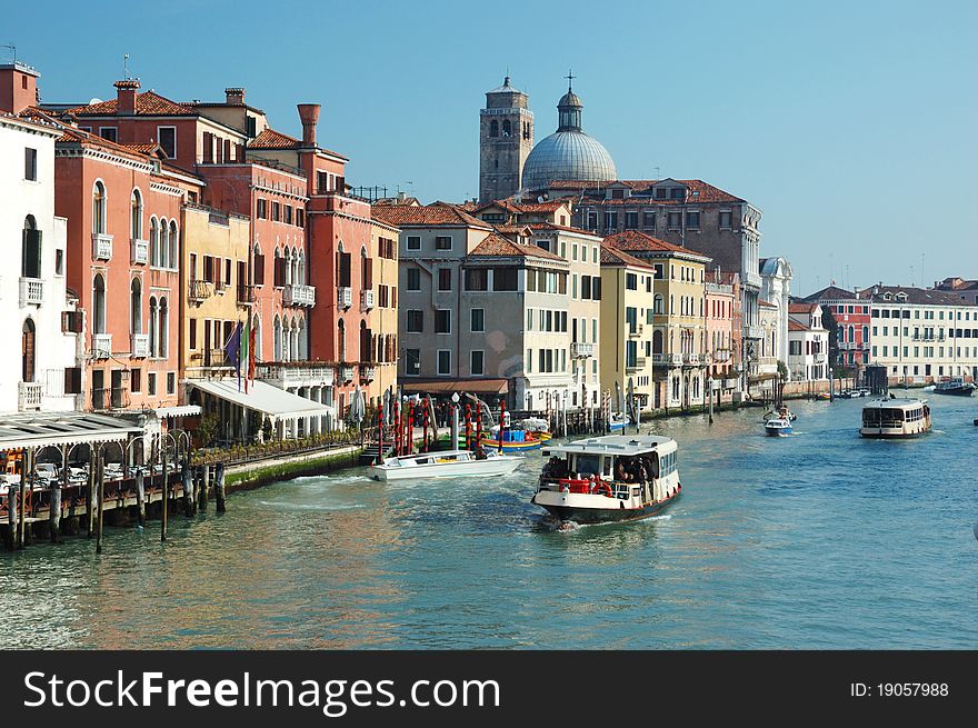 Venice grand canal view,Italy. Old Venice -unesco heritage site