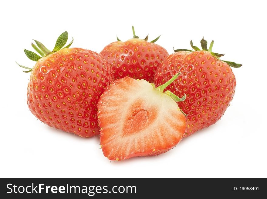Fresh Strawberries On A White Background.