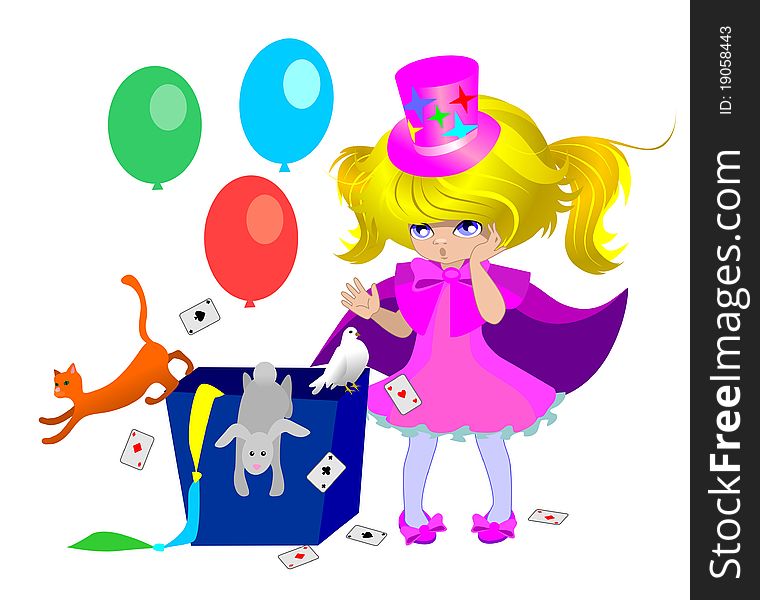 Little girl magician