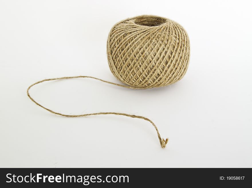 A ball of string isolated on white