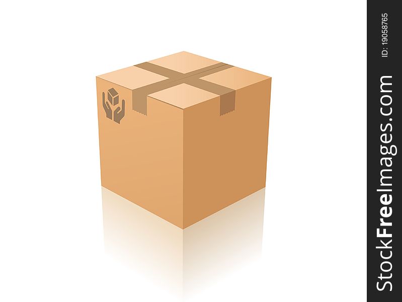 Illustration of an icon of a cardboard box