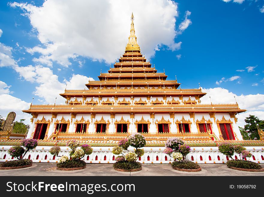 Temple in Thailand is named Phra-Mahathat-Kaen-Nakhon, Khon Kaen province, Thailand.