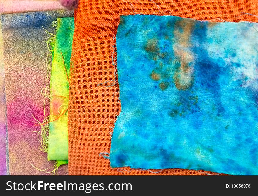 Colorful fabric samples