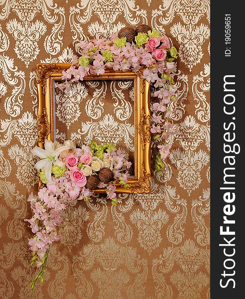 Flower and frame and beautiful background