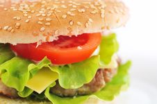 Hamburger With Cutlet Stock Photo Hamburger With Cutlet Stock Photo