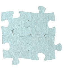 Six jigsaw puzzle parts, blank 2x3 pieces stock illustration