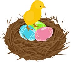 Easter Eggs In Nest Royalty Free Stock Photo