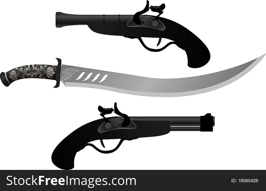 Weapon of pirates. vector illustration