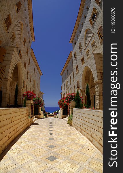 Yard of Seafront house in Jafa port, Israel