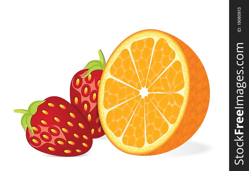 Orange And Strawberry Fruits