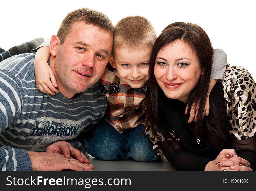 Portrait Of A Young Happy Smiling Family