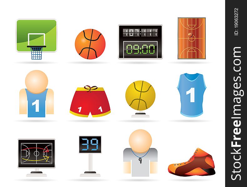 Basketball and sport icons - Icon Set