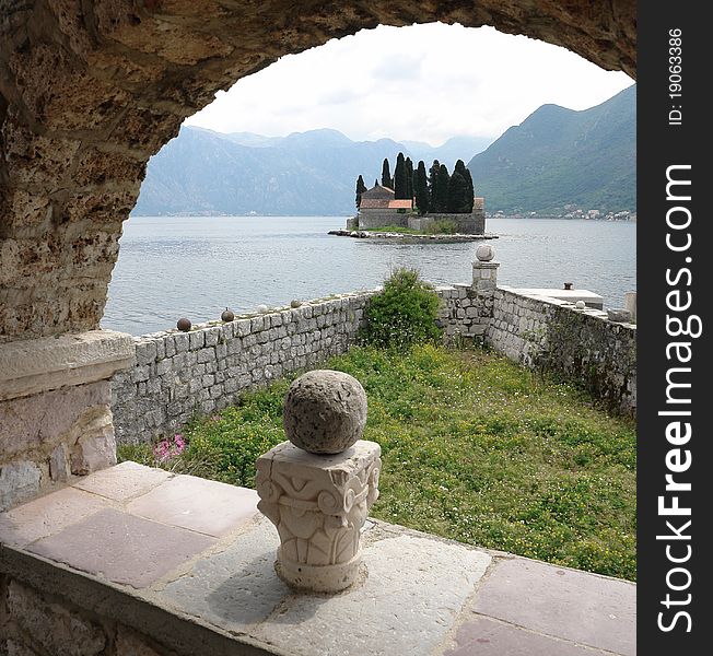 The old islands with church in Montenegro