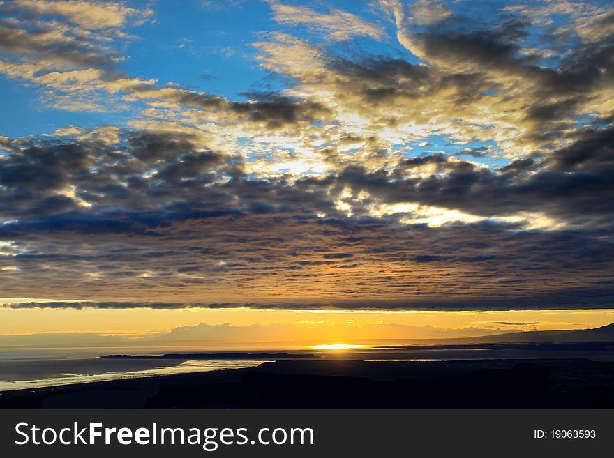 A sunset of the cook inlet inspires. A sunset of the cook inlet inspires