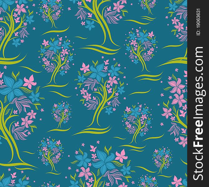 Vector seamless pattern from trees