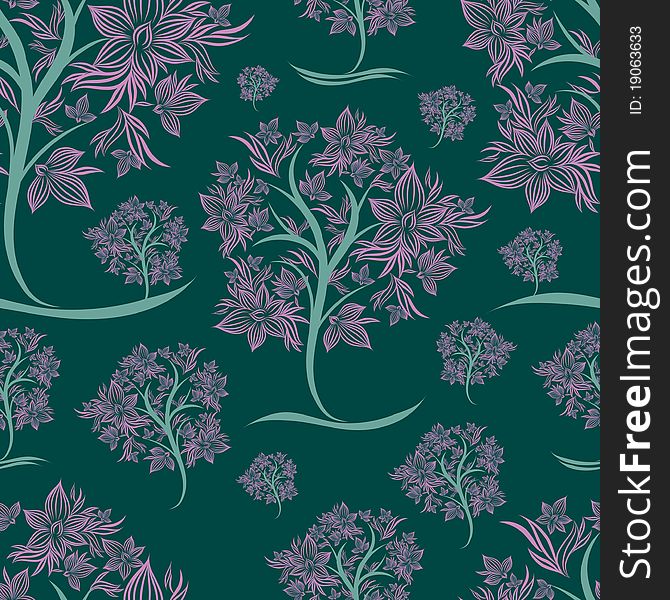 Vector seamless pattern from trees (From my big Seamless collection)