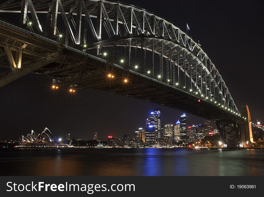 Sydney Harbour Bridge & Opera House at Night