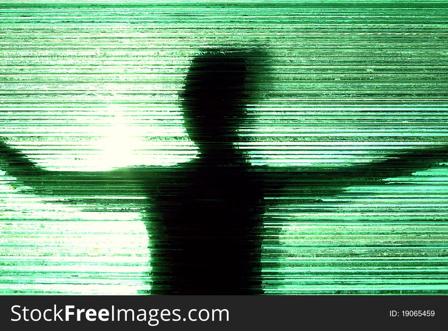 Woman Behind Textured Glass