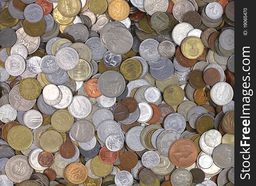 World coins texture for use as a background