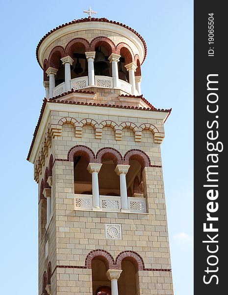 Agios Nectarios Church Steeple in Aegina, Greece