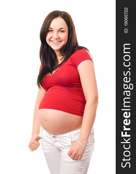 Young Joyful beautiful pregnant woman. Young Joyful beautiful pregnant woman