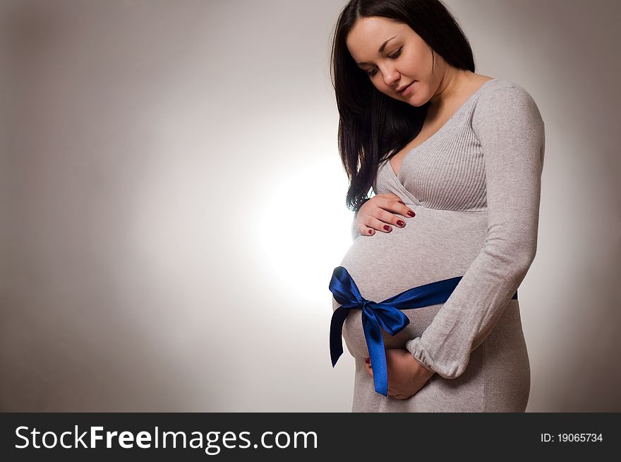 Portrait Of Joyful Beautiful Pregnant Woman