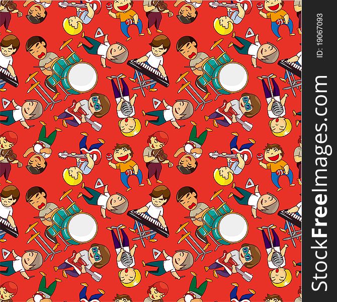 Seamless rock band pattern