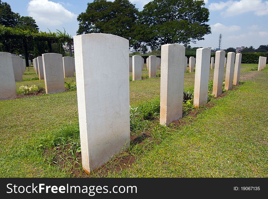 Graves of Fallen british soilders during World War II in Chennai India. Graves of Fallen british soilders during World War II in Chennai India