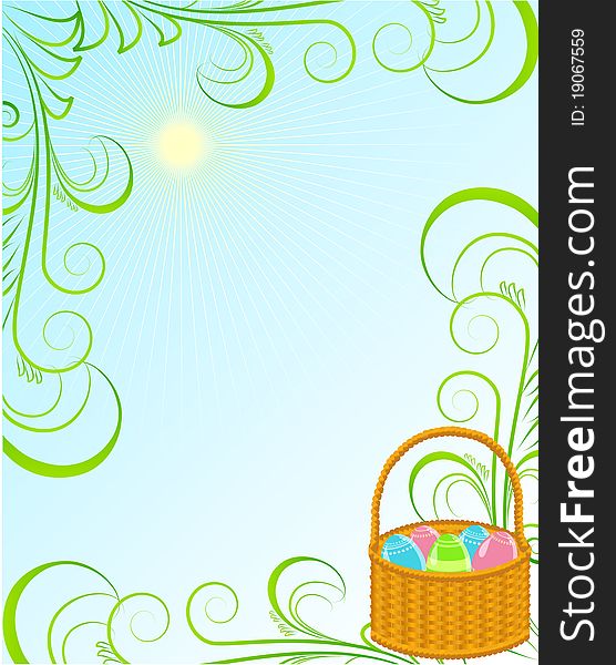 The vector illustration contains the image of Easter frame