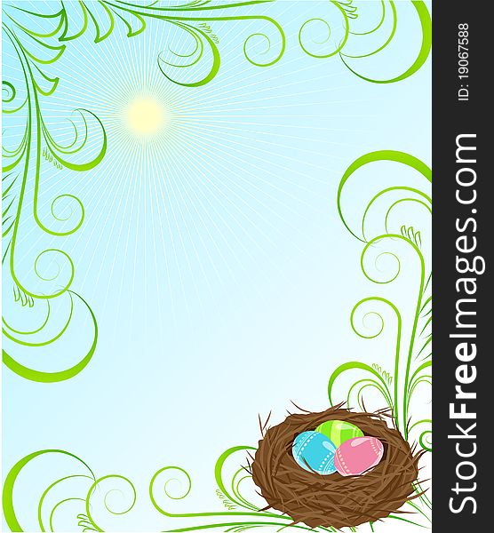 The vector illustration contains the image of Easter frame