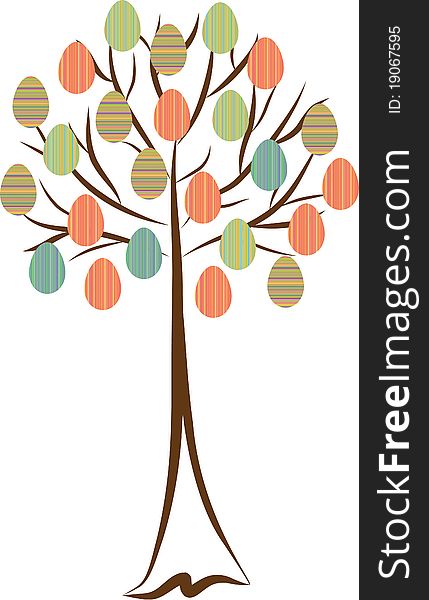 The vector illustration contains the image of Easter tree