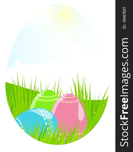 The vector illustration contains the image of spring landscape. The vector illustration contains the image of spring landscape
