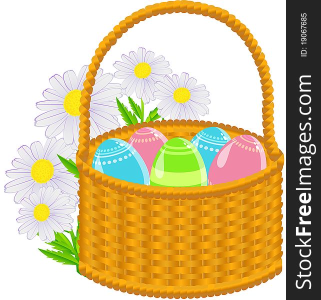 The vector illustration contains the image of Easter basket