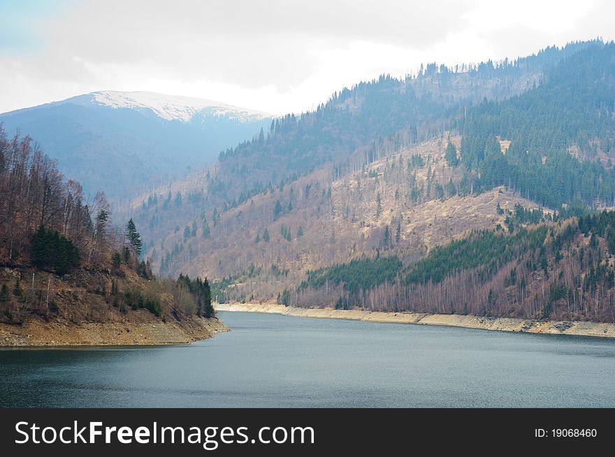 Artificial Lake near Campulung Muscel Romania