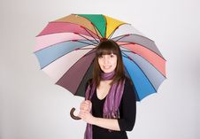Young Woman With Umbrella Royalty Free Stock Image