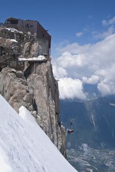 Approaching The Aiguille Du Midi Stock Images