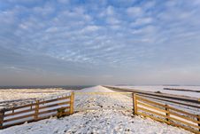 Fence At A Winter Dike Stock Photos Fence At A Winter Dike Stock Photos