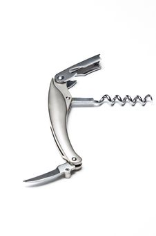 Stainless Corkscrew Isolated Stock Photos Stainless Corkscrew Isolated Stock Photos