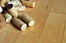 Corks On Maple Wood Floor Stock Photos Corks On Maple Wood Floor Stock Photos