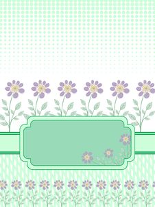 Green Banner With A Floral Frame Stock Photos Green Banner With A Floral Frame Stock Photos