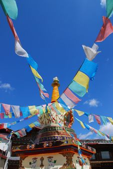 Tower Of Tibetan Prayer Flags Stock Image Tower Of Tibetan Prayer Flags Stock Image