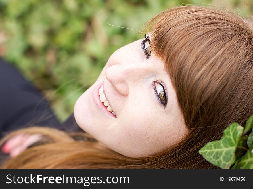 Pretty smiling girl outdoor