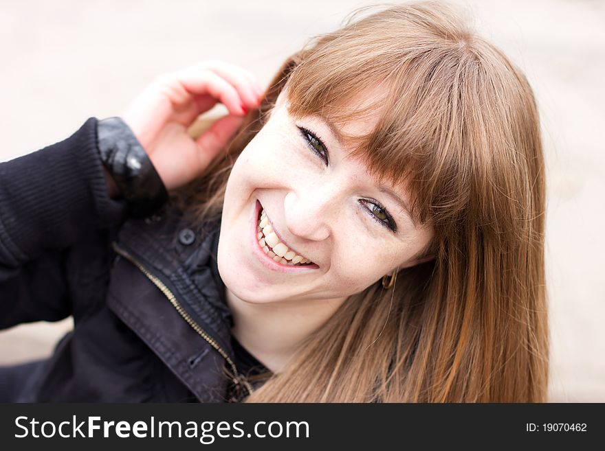 Pretty Smiling Girl Outdoor