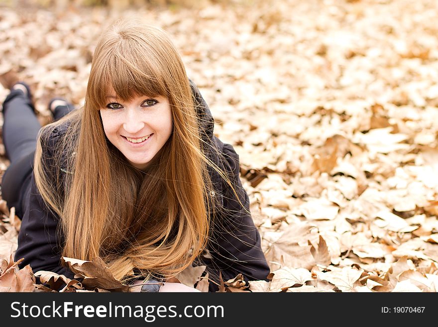 Pretty smiling girl outdoor