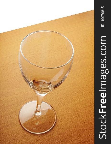 Empty Glass On The Wooden Table